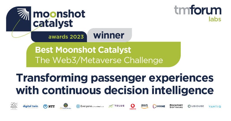 Airport Digital Twins Best Moonshot Catalyst Award Winner for transforming passenger experiences with continuous decision intelligence.